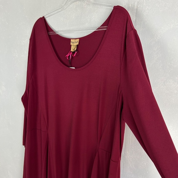 Midnight Velvet midi dress plus size 3X jersey knit fit & flare burgundy NEW - Picture 7 of 15